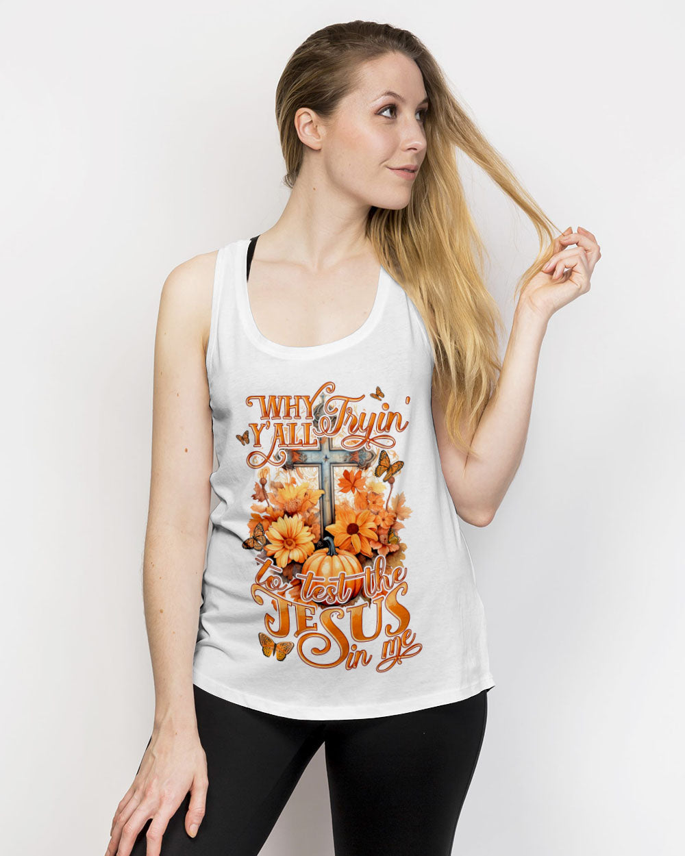 Why Y'all Trying To Test The Jesus In Me Women's All Over Print Shirt - Tytd2007231