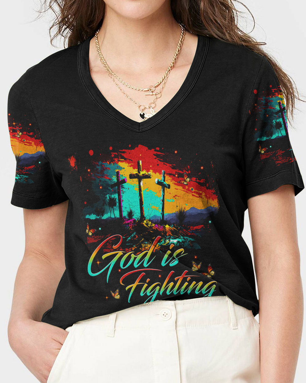 God Is Fighting For You Women's All Over Print Shirt - Tytm0707231