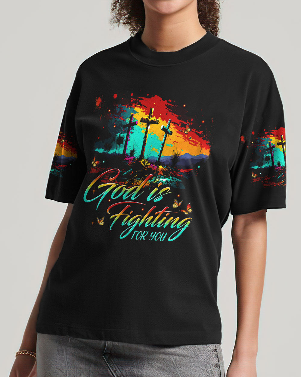 God Is Fighting For You Women's All Over Print Shirt - Tytm0707231