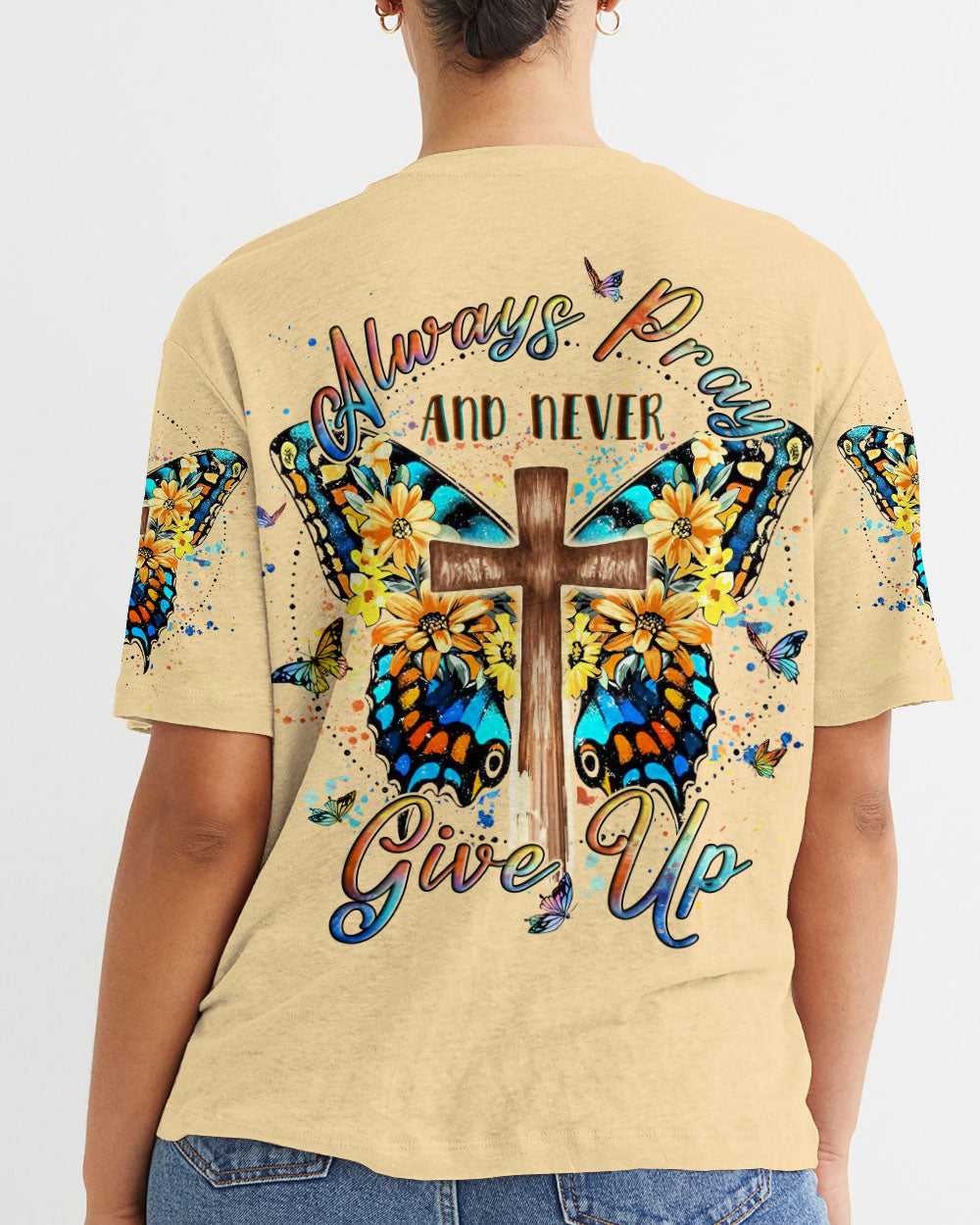 Always Pray And Never Give Up Women's All Over Print Shirt - Yhln0407233