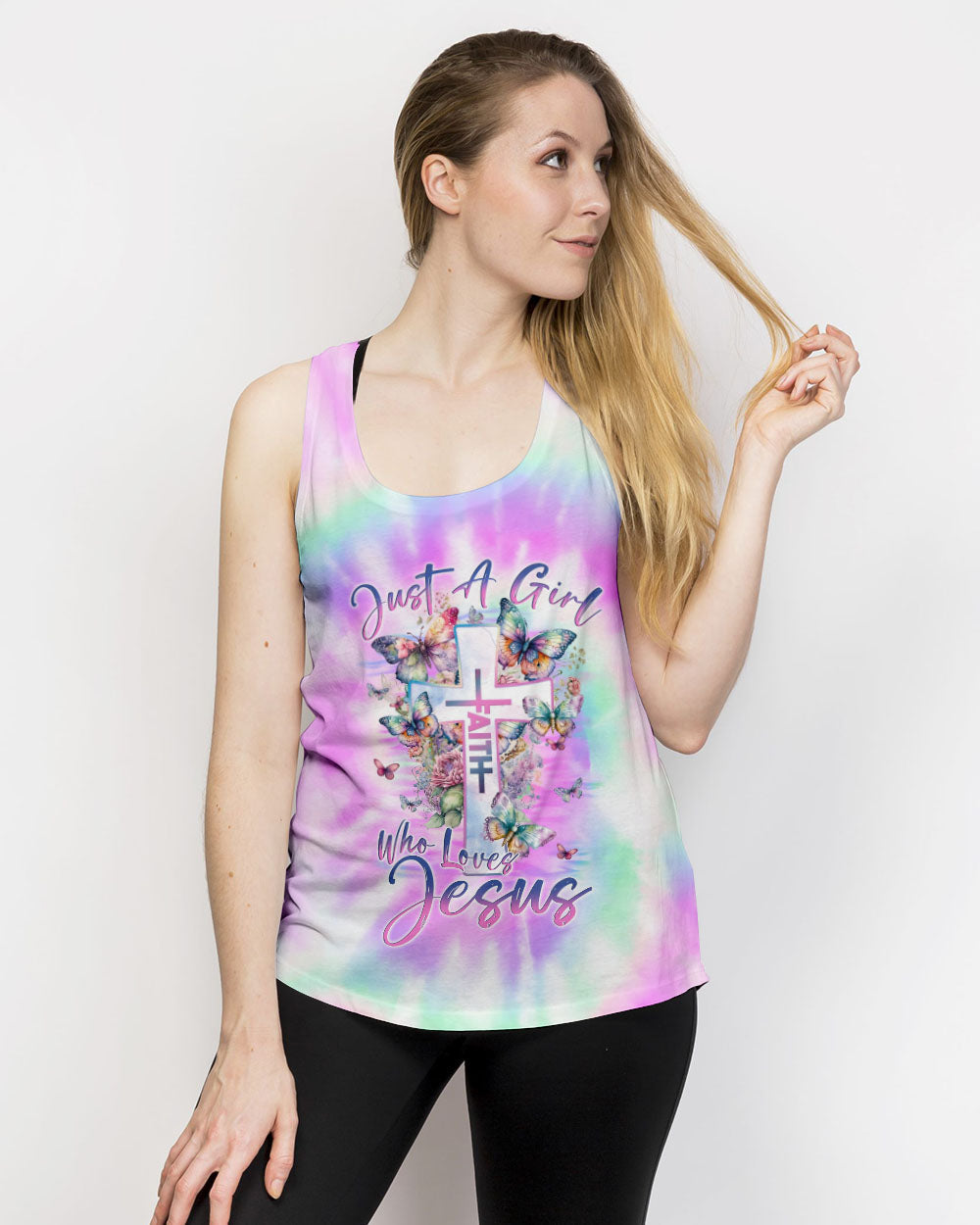 Just A Girl Who Loves Jesus Tie Dye Women's All Over Print Shirt - Yhln0707233