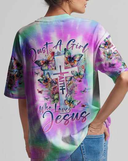 Just A Girl Who Loves Jesus Tie Dye Women's All Over Print Shirt - Yhln0707233