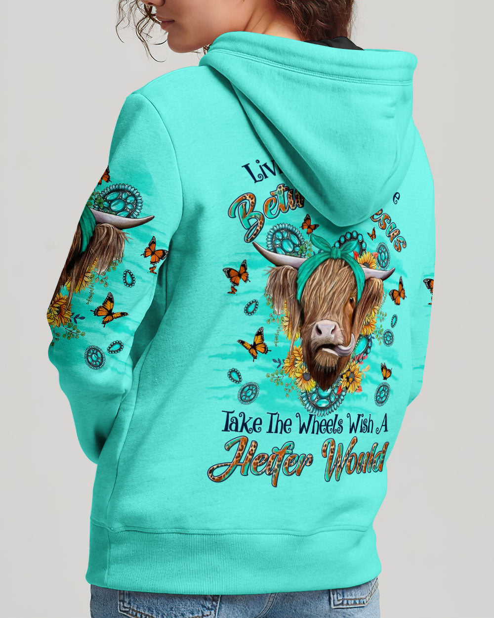 Living Life Somewhere Between Jesus Heifer Women's All Over Print Shirt - Yhln1407234