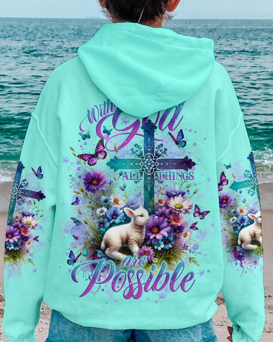 With God All Things Are Possible Lamb Women's All Over Print Shirt - Tlno2512234