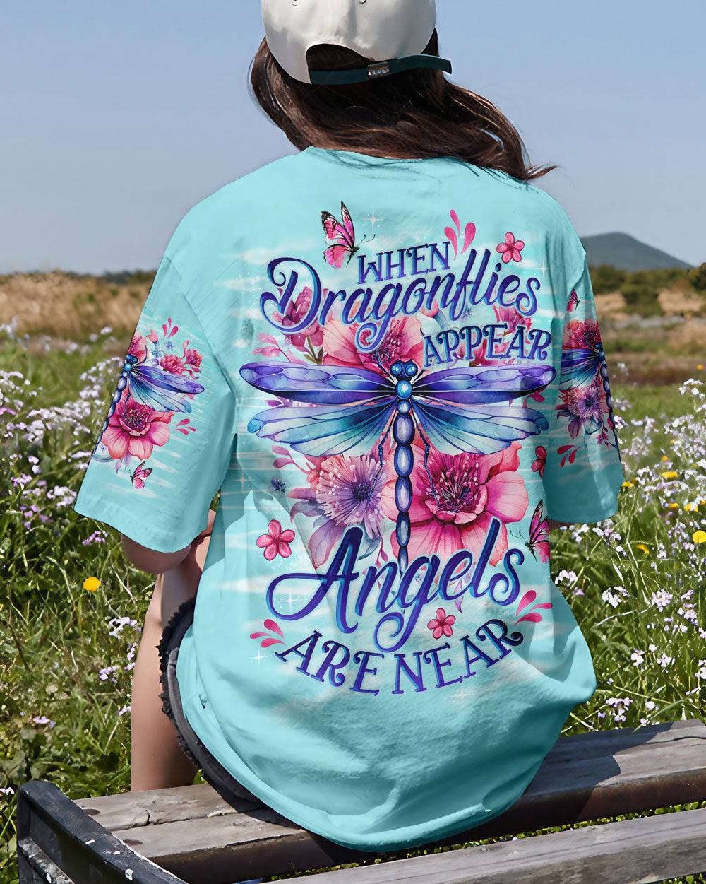 When Dragonflies Appear Angels Are Near Women's All Over Print Shirt - Tlno0909233