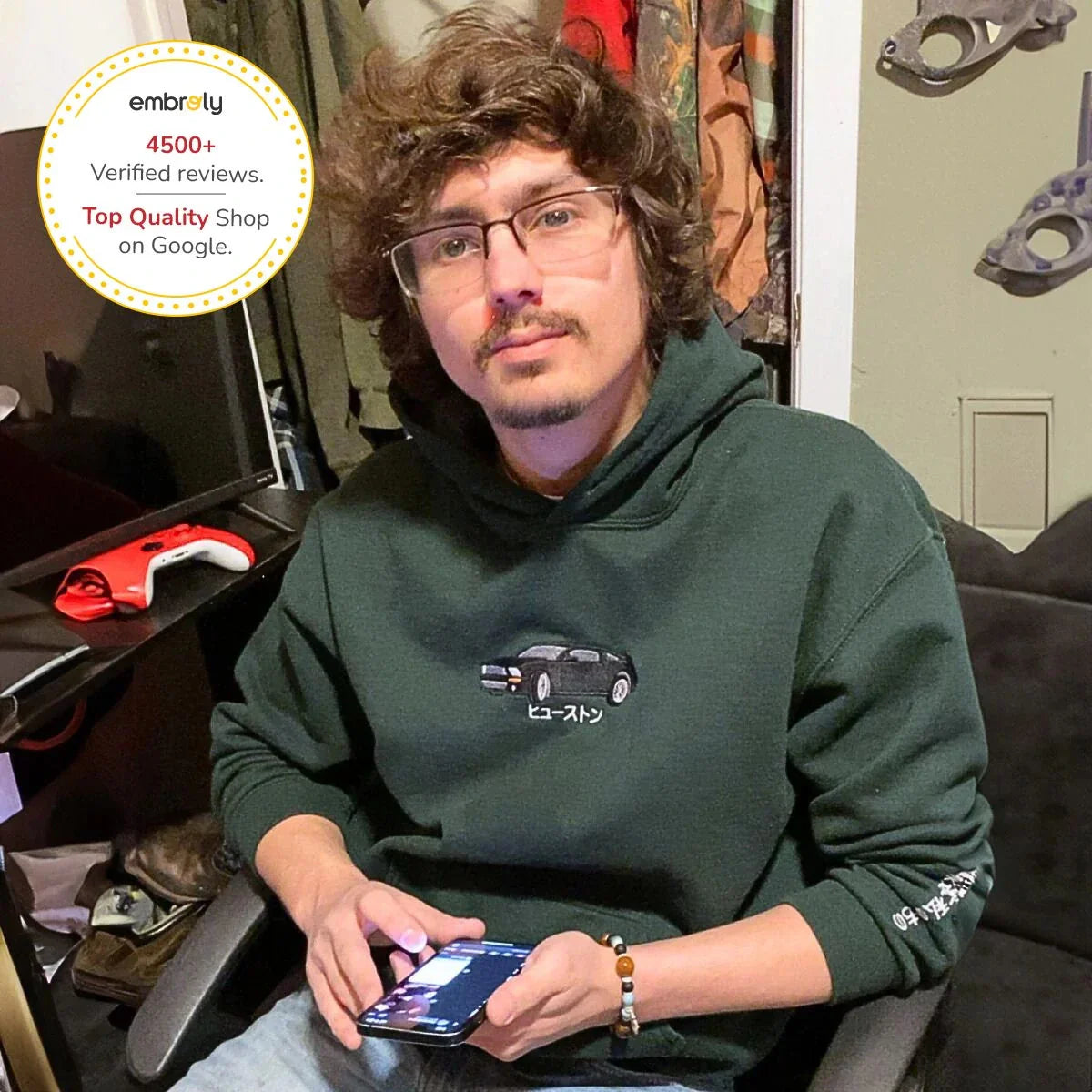 Custom Embroidered Car Hoodie, Sweatshirt, Personalized Car Gifts for Him