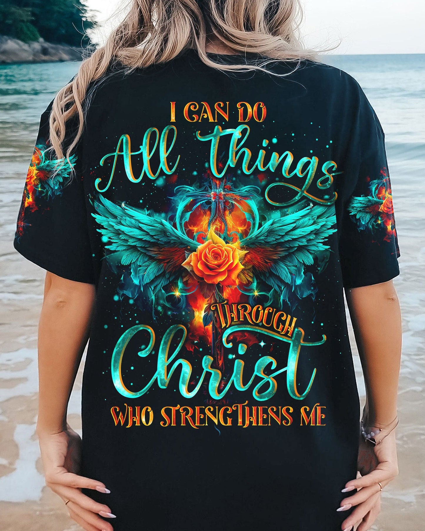 I Can Do All Things Through Christ Wings Women's All Over Print Shirt - Tlno1610234