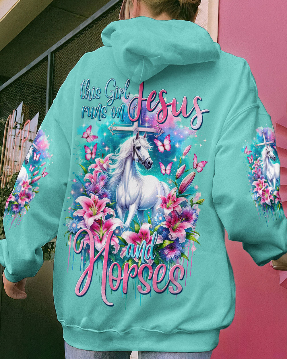 Runs On Jesus And Horses Women's All Over Print Shirt - Tytm1312234