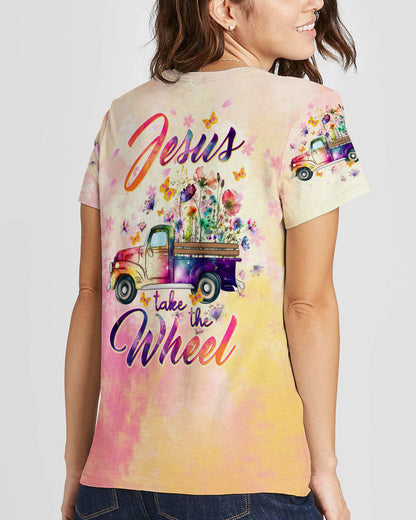 Jesus Take The Wheel Truck Floral Women's All Over Print Shirt - Tltw0212233