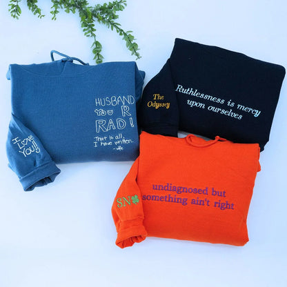 Custom Embroidered Any Text Here Hoodie