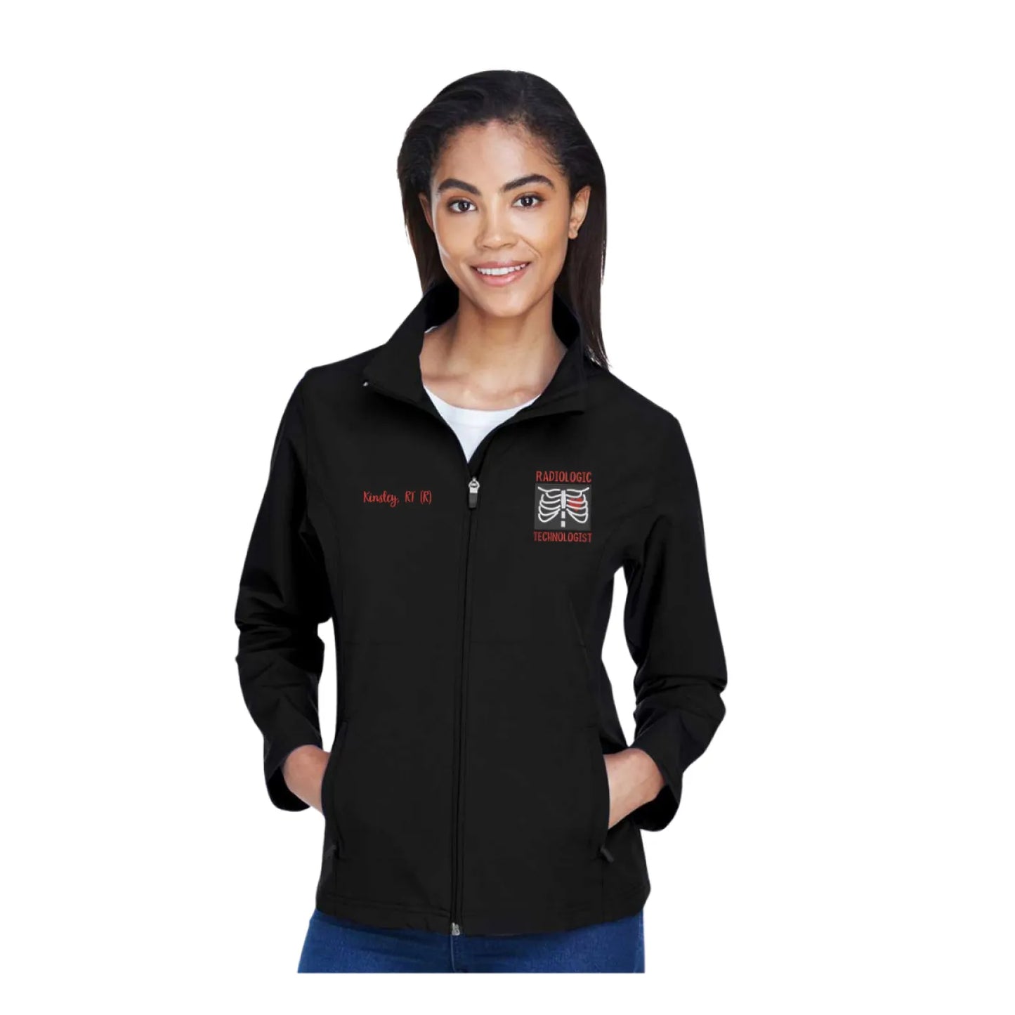 Custom Embroidered Radiology Jacket for Women - Personalized Gift for RT X-Ray Technicians
