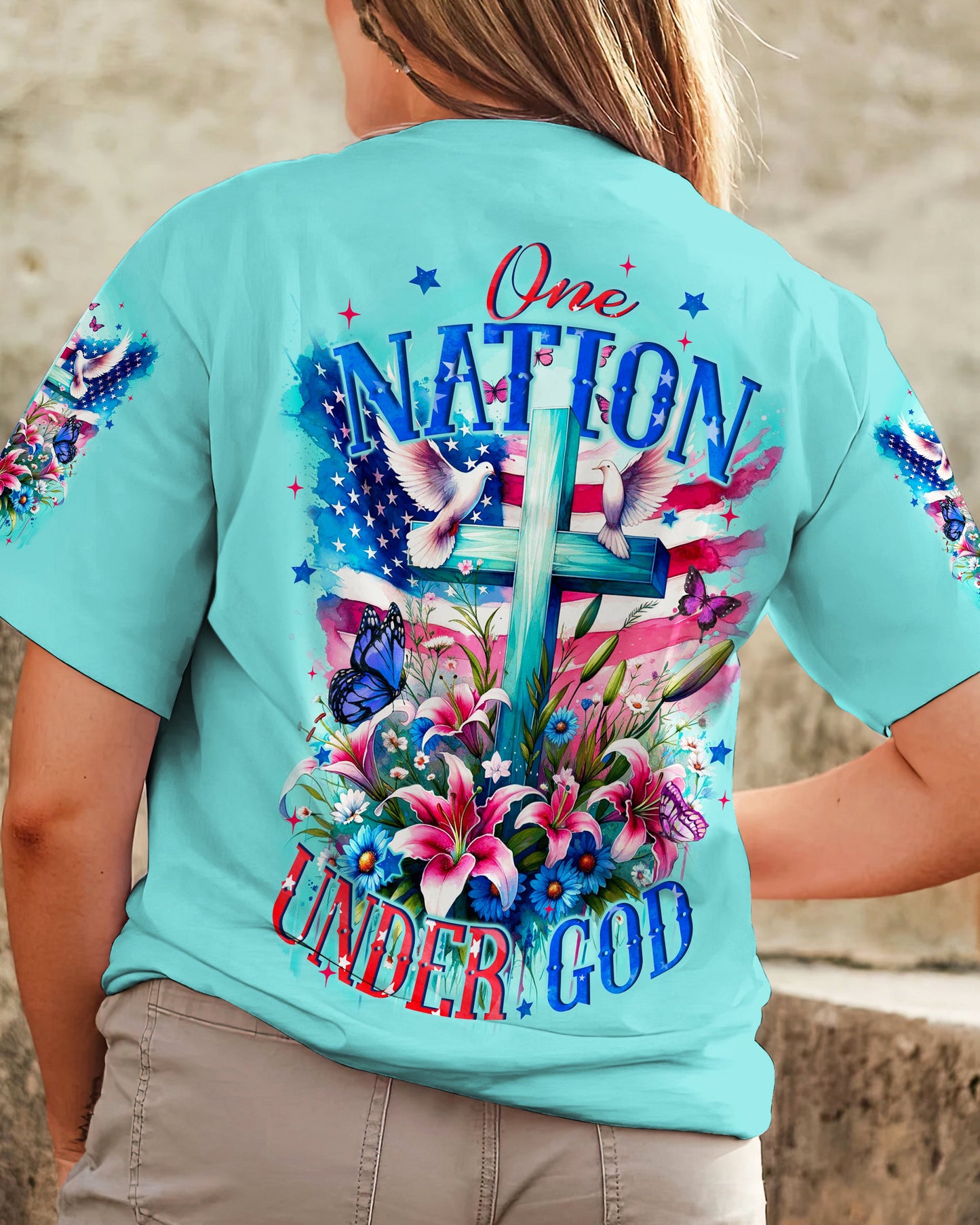 One Nation Under God Women's All Over Print Shirt - Tyqy3110231