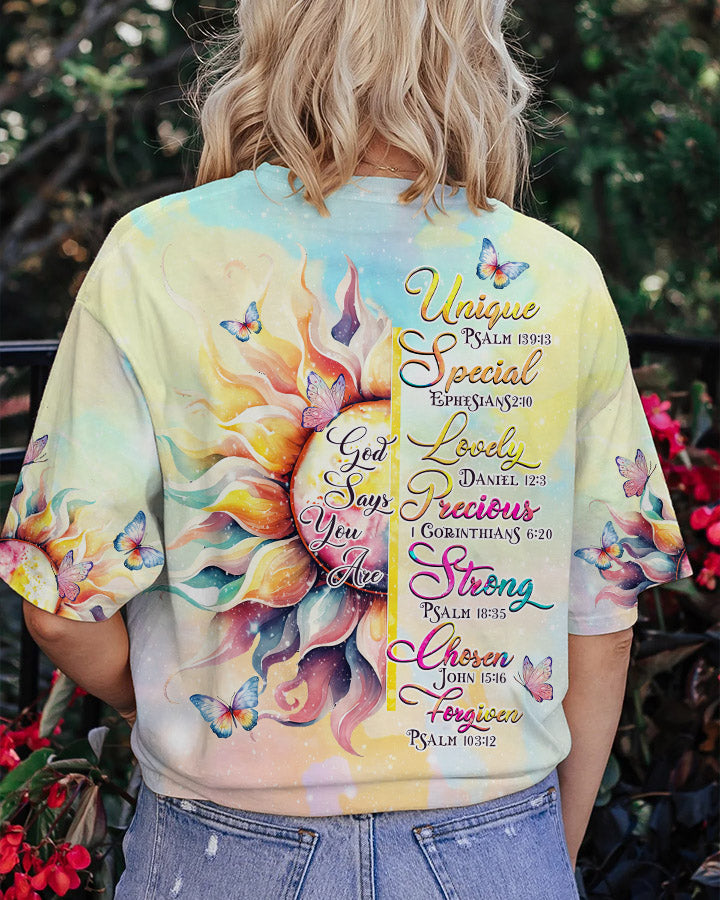 God Says You Are Sunflower Women's All Over Print Shirt - Tlnz0803242