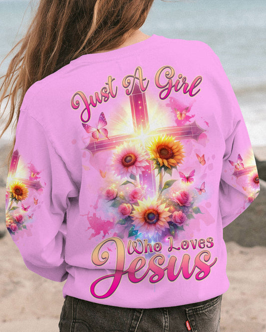 Just A Girl Who Loves Jesus Sunflower Women's All Over Print Shirt - Tlnz0412231