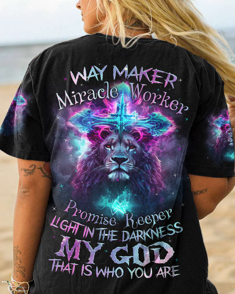 Way Maker Miracle Worker Cross Lion Women's All Over Print Shirt - Tlnz1809234