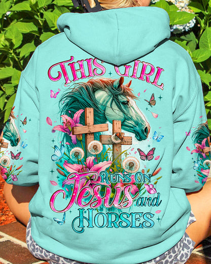 Runs On Jesus And Horses Women's All Over Print Shirt - Tyqy0912231