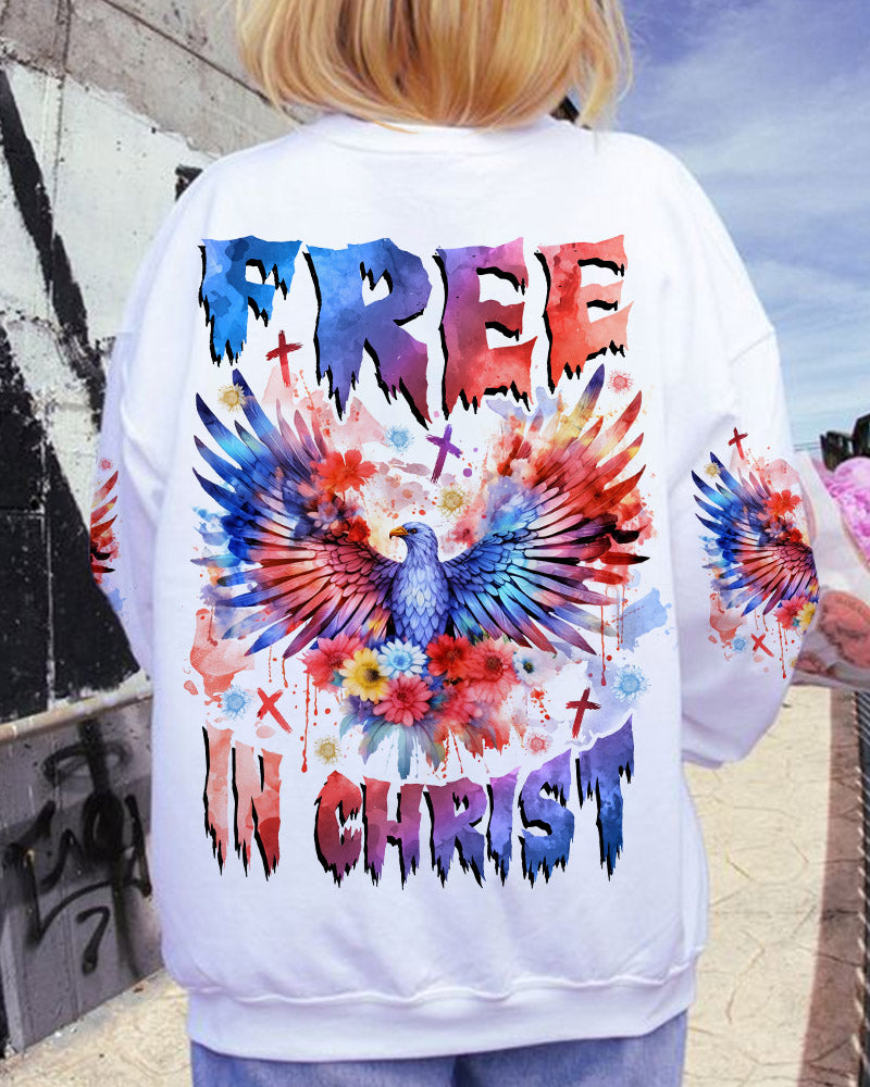 Free In Christ Eagle Flower Women's All Over Print Shirt - Tlnz1509234