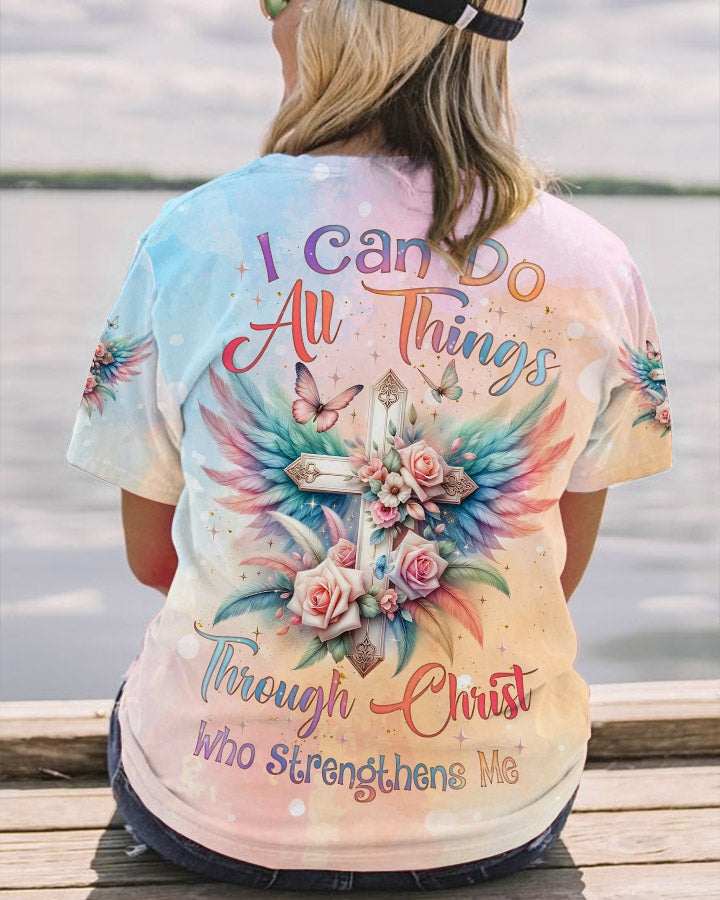 I Can Do All Things Through Christ Pastel Wings Women's All Over Print Shirt - Tlnz1710233