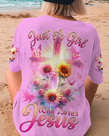 Just A Girl Who Loves Jesus Sunflower Women's All Over Print Shirt - Tlnz0412231