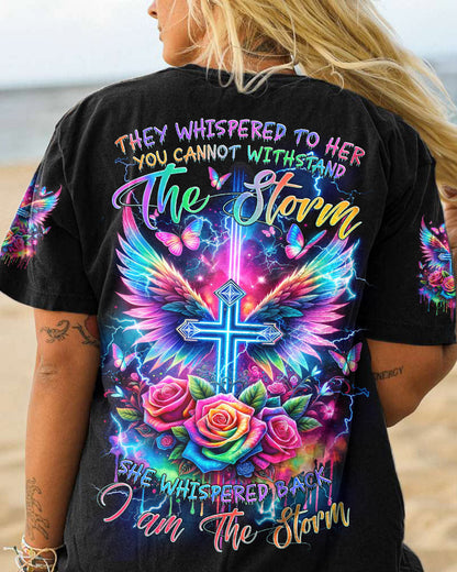 I Am The Storm Cross Rose Colorful Women's All Over Print Shirt - Tlnz1212234