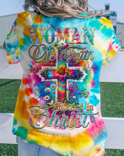 Woman Of Faith Rooted In Christ Tie Dye Women's All Over Print Shirt - Tyqy2001242