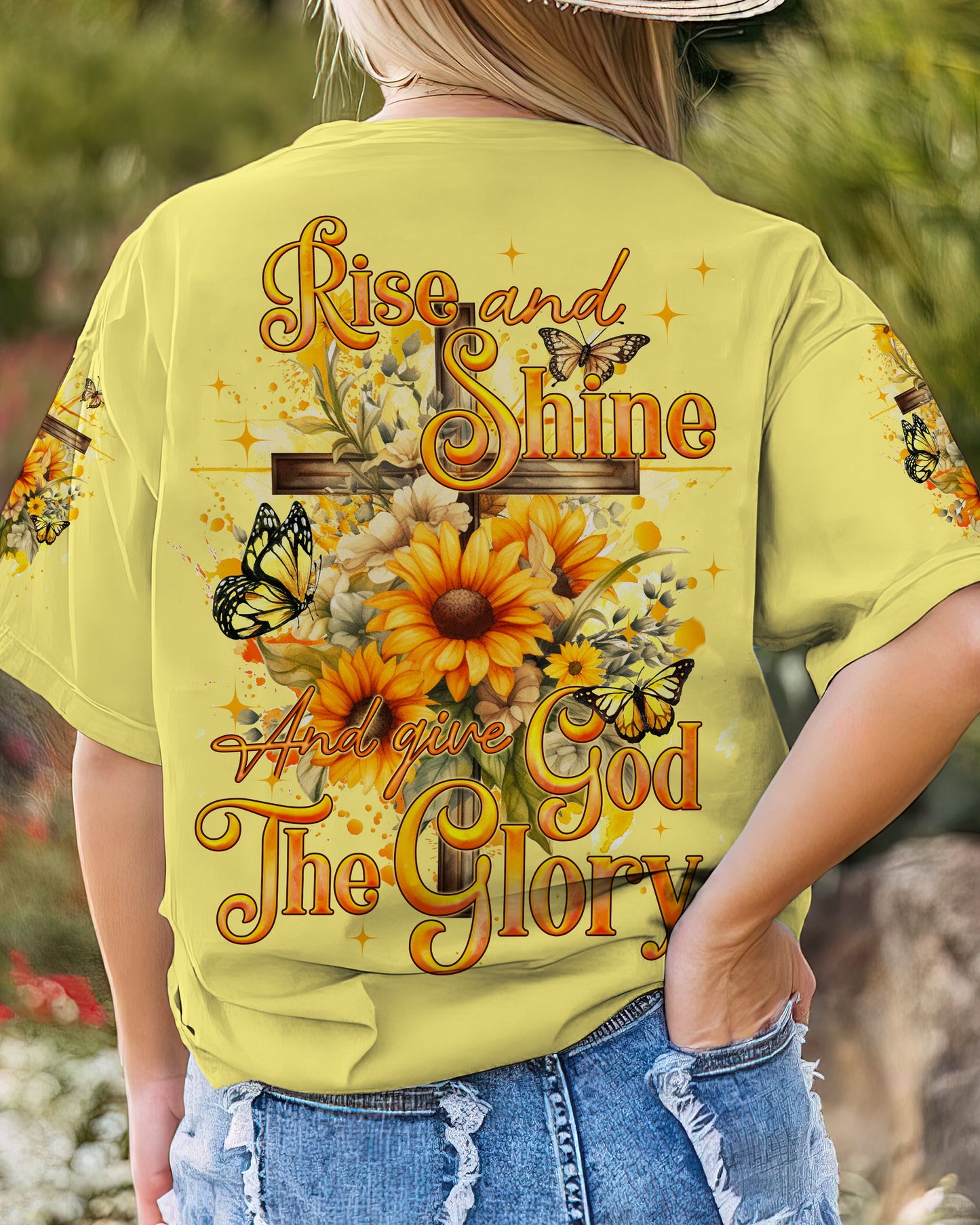 Give God The Glory Sunflower Women's All Over Print Shirt - Tyqy2909231