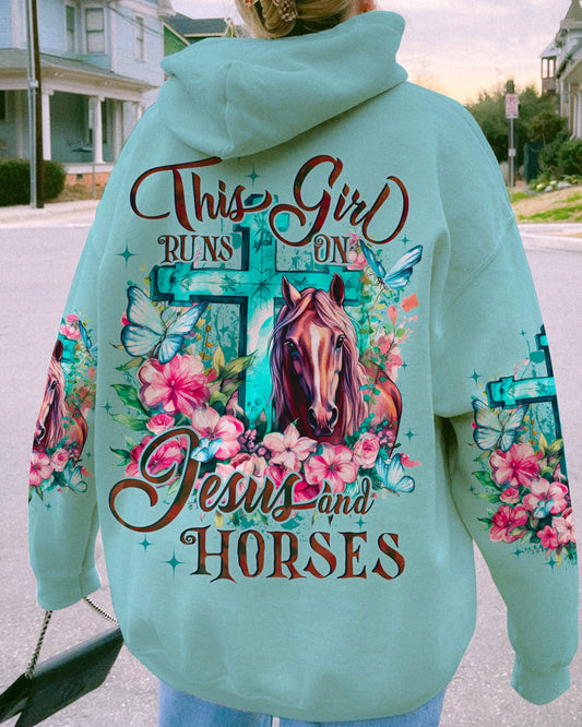 Runs On Jesus And Horses Women's All Over Print Shirt - Tyqy1710231