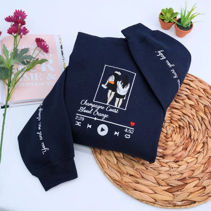 Custom Embroidered Music Lover Hoodie or Sweatshirt, Gift for Boyfriend Girlfriend