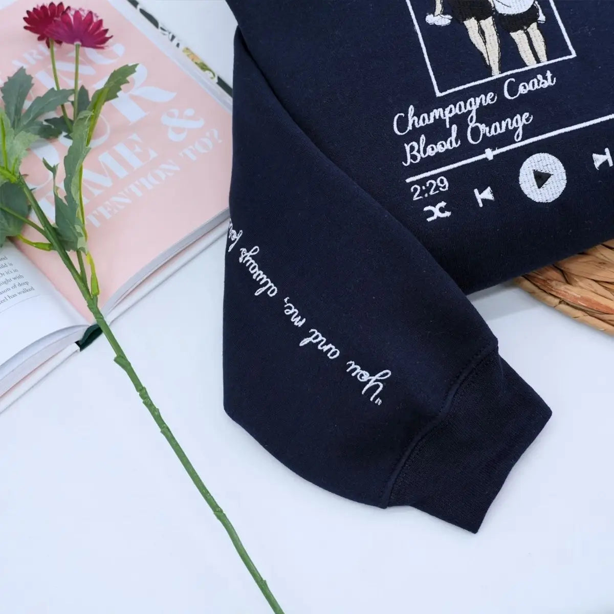 Custom Embroidered Music Lover Hoodie or Sweatshirt, Gift for Boyfriend Girlfriend