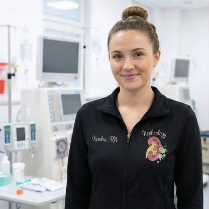 Custom Embroidered Nephrology Nurse Jacket – Personalized RN Gift for Graduation or Nurse Week