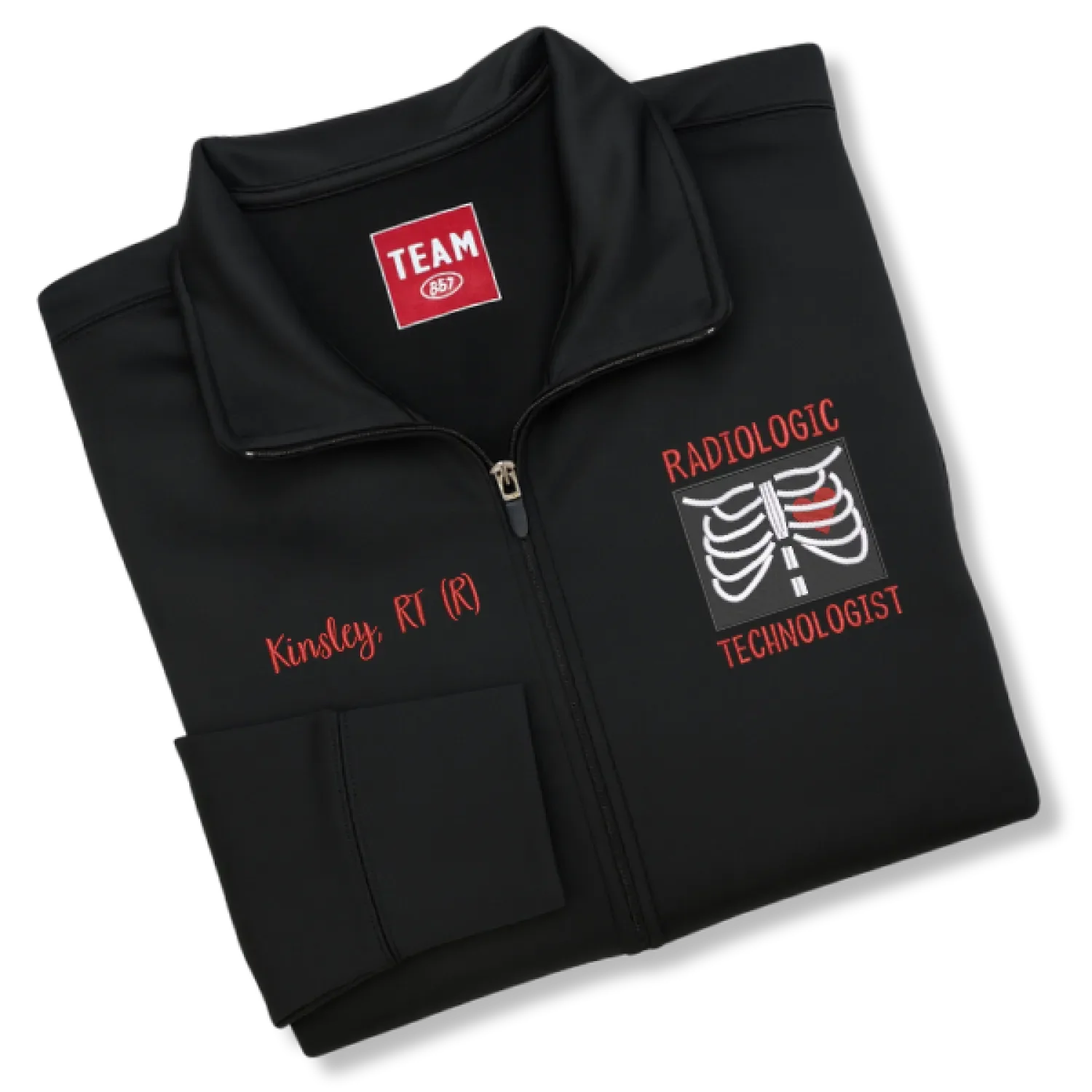 Custom Embroidered Radiology Jacket for Women - Personalized Gift for RT X-Ray Technicians