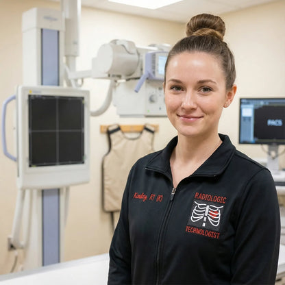 Custom Embroidered Radiology Jacket for Women - Personalized Gift for RT X-Ray Technicians