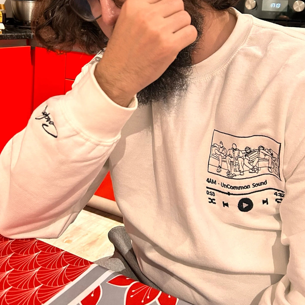 Custom Embroidered Music Lover Hoodie or Sweatshirt, Gift for Boyfriend Girlfriend