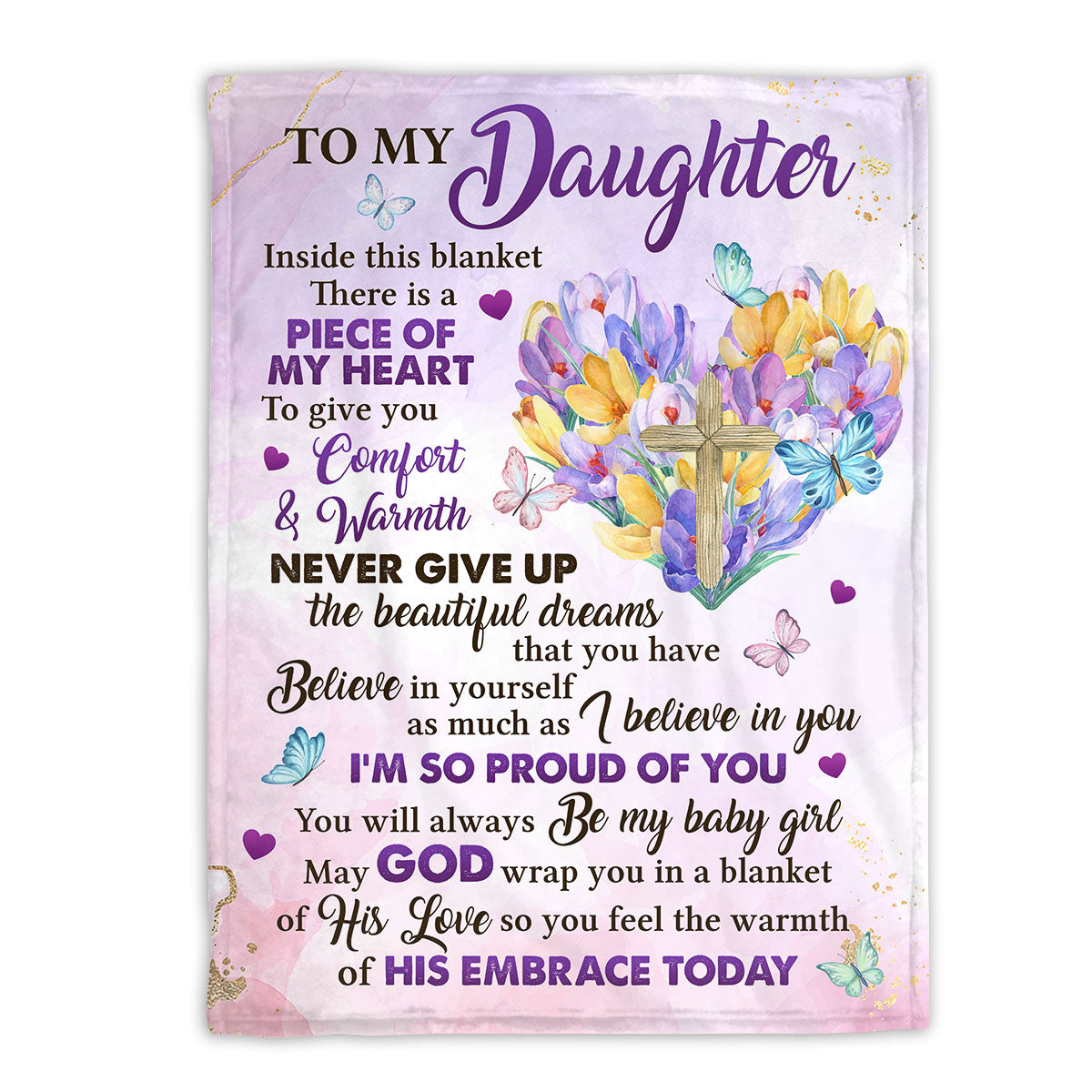 You Will Always Be My Baby Girl - Pretty Flower Fleece Blanket For Daughter AA192