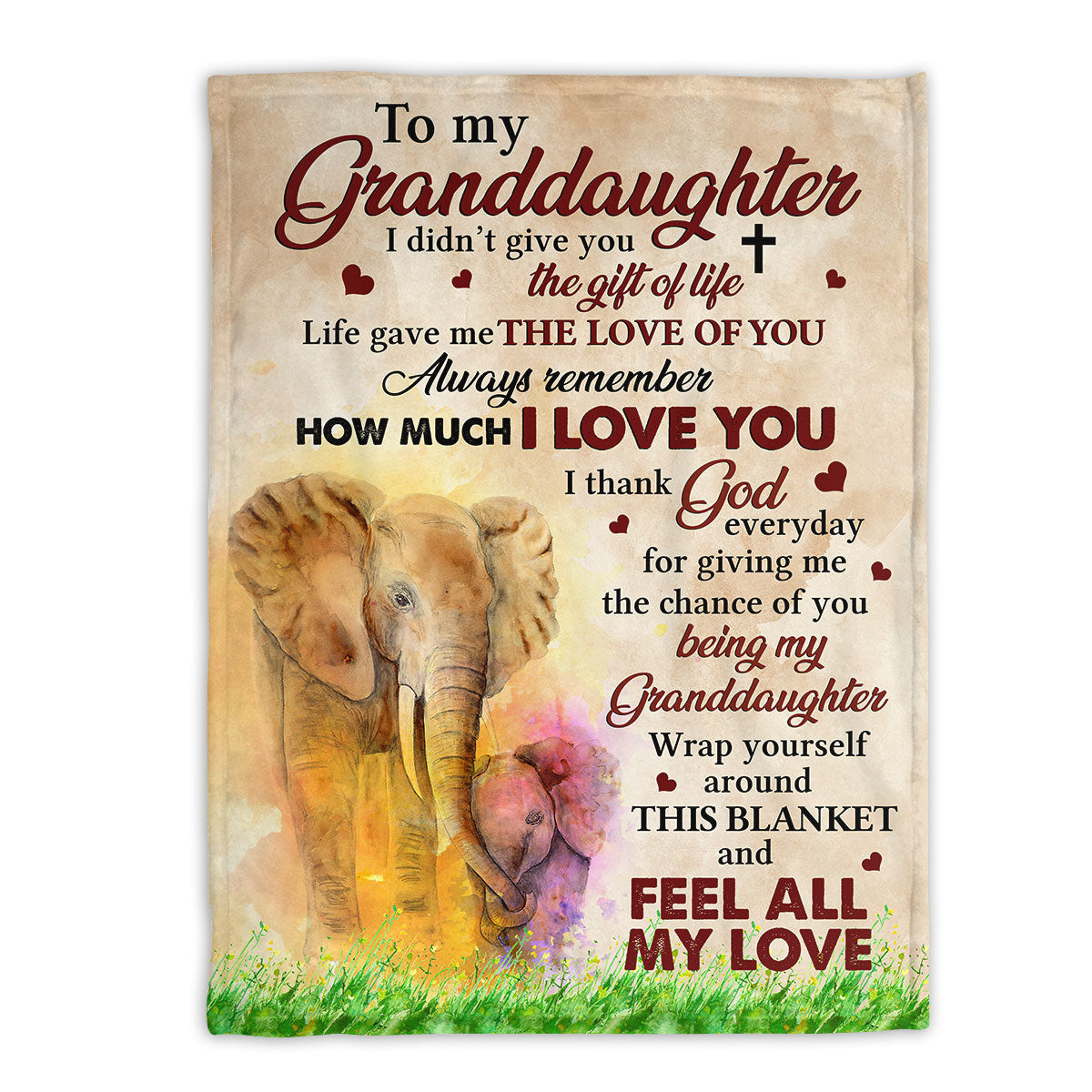 Always Remember How much I Love You - Special Elephant Fleece Blanket For Granddaughter AA197