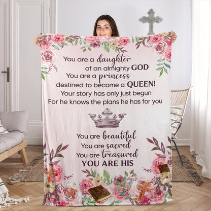 You Are A Princess - Flower Christian Fleece Blanket AA59