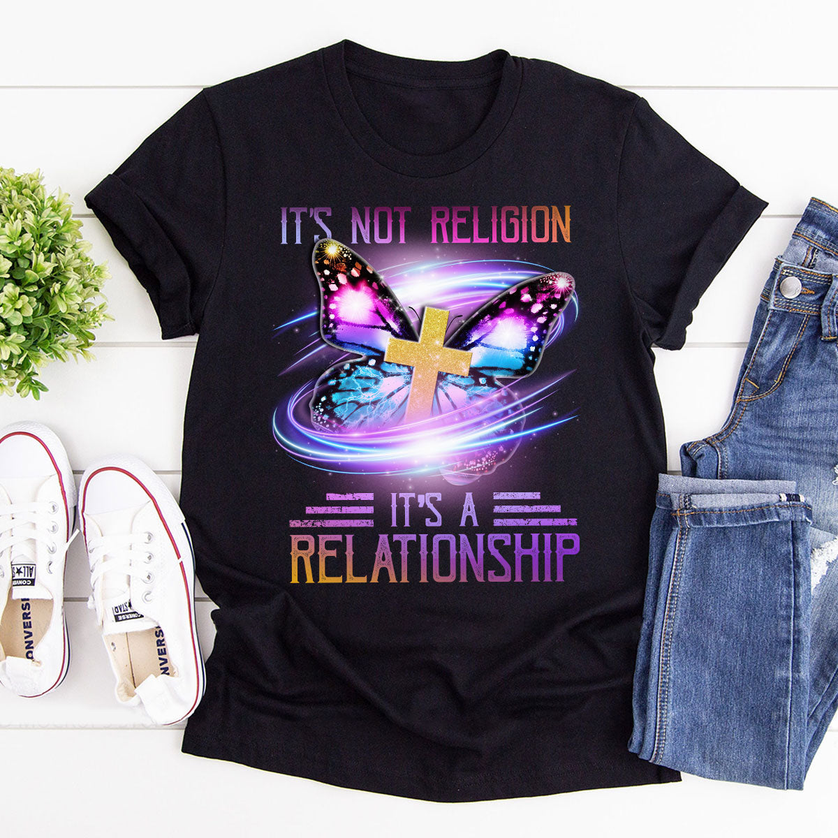 It‘s Not Religion, It’s A Relationship - Classic Butterfly Unisex T-shirt AHN222