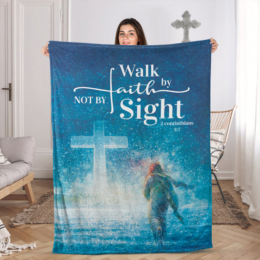 Jesus Fleece Blanket - Walk By Faith AHN65A