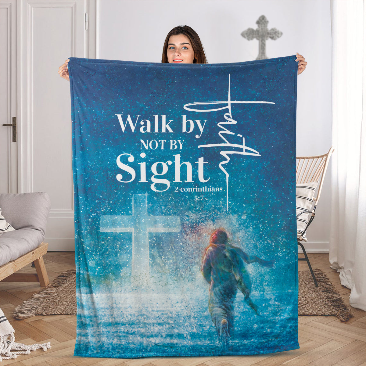 Unique Christian Fleece Blanket - God Moves On The Water AHN65B