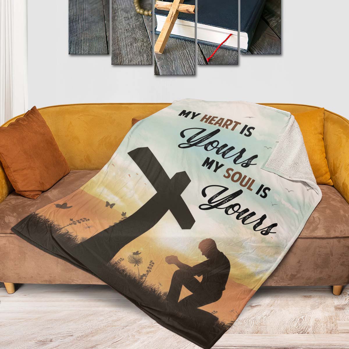 My Soul Belongs To God - Beautiful Cross Jesus Fleece Blanket NUHN81A