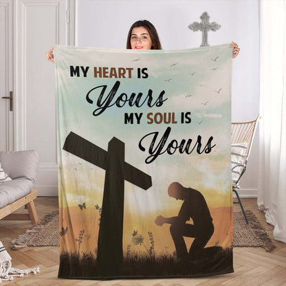 My Soul Belongs To God - Beautiful Cross Jesus Fleece Blanket NUHN81A