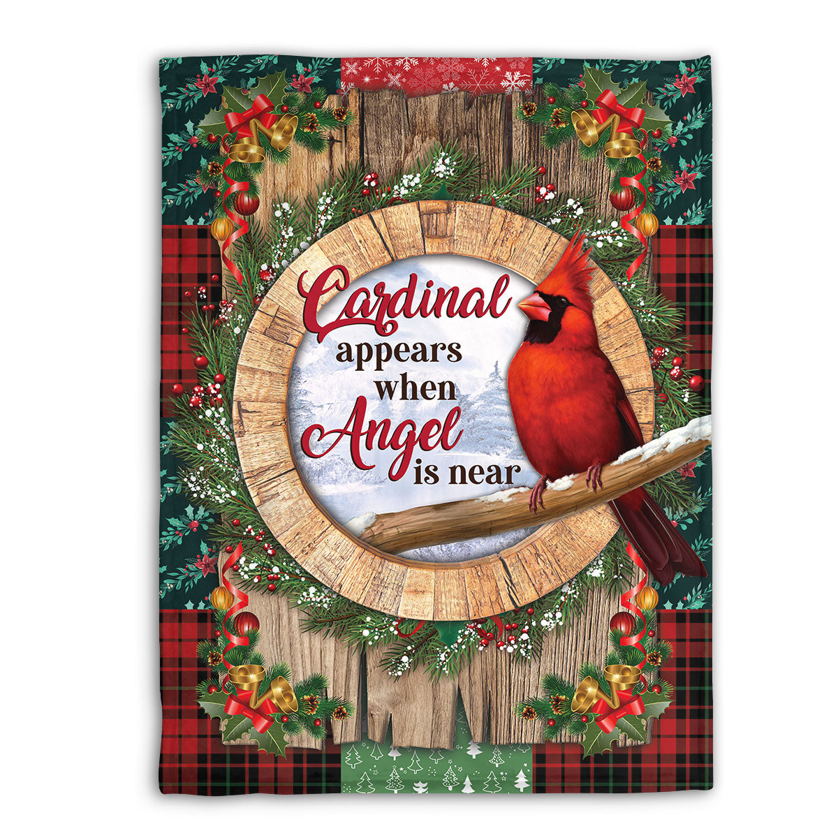 Beautiful Christmas Fleece Blanket - Cardinal Appears When Angel Is Near HIA178