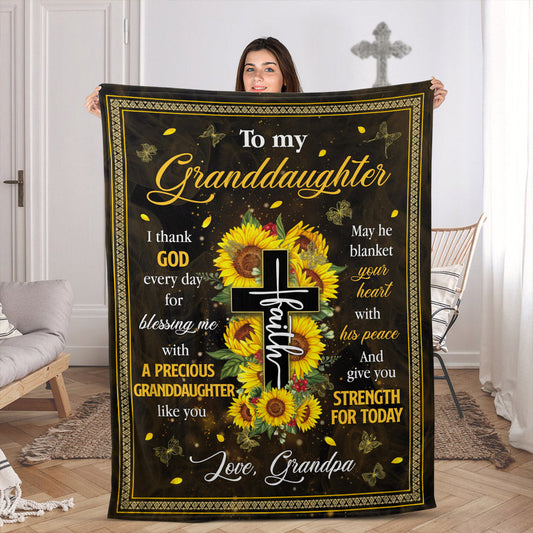 Special Gift For Granddaughter - Fleece Blanket From Grandpa HIA18