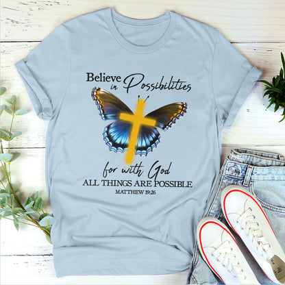 Lifegifty | Scripture Gifts For Christian People | With God All Things Are Possible | Matthew 19:26 | Unisex T-shirt 2DTHN668