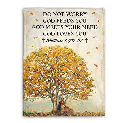 Jesus Fleece Blanket - God Is Always With You NA22