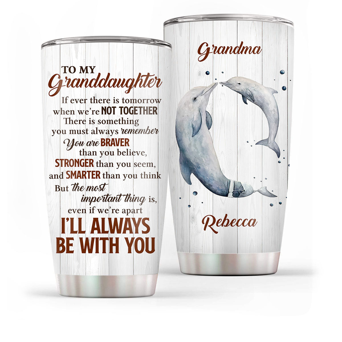 Personalized Stainless Steel Tumbler 20oz For Grandchildren - I‘ll Always Be With You NUA220