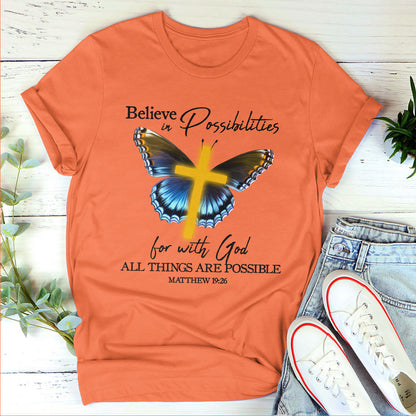 Lifegifty | Scripture Gifts For Christian People | With God All Things Are Possible | Matthew 19:26 | Unisex T-shirt 2DTHN668