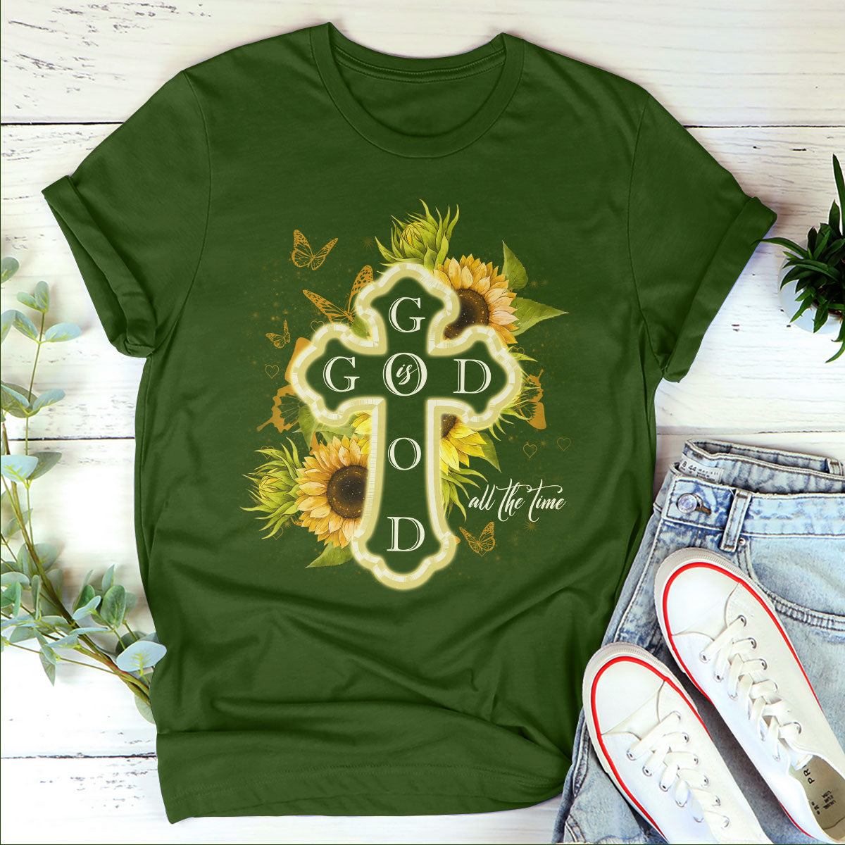 God Is Good All The Time - Must-Have Sunflower Unisex T-shirt HIM251