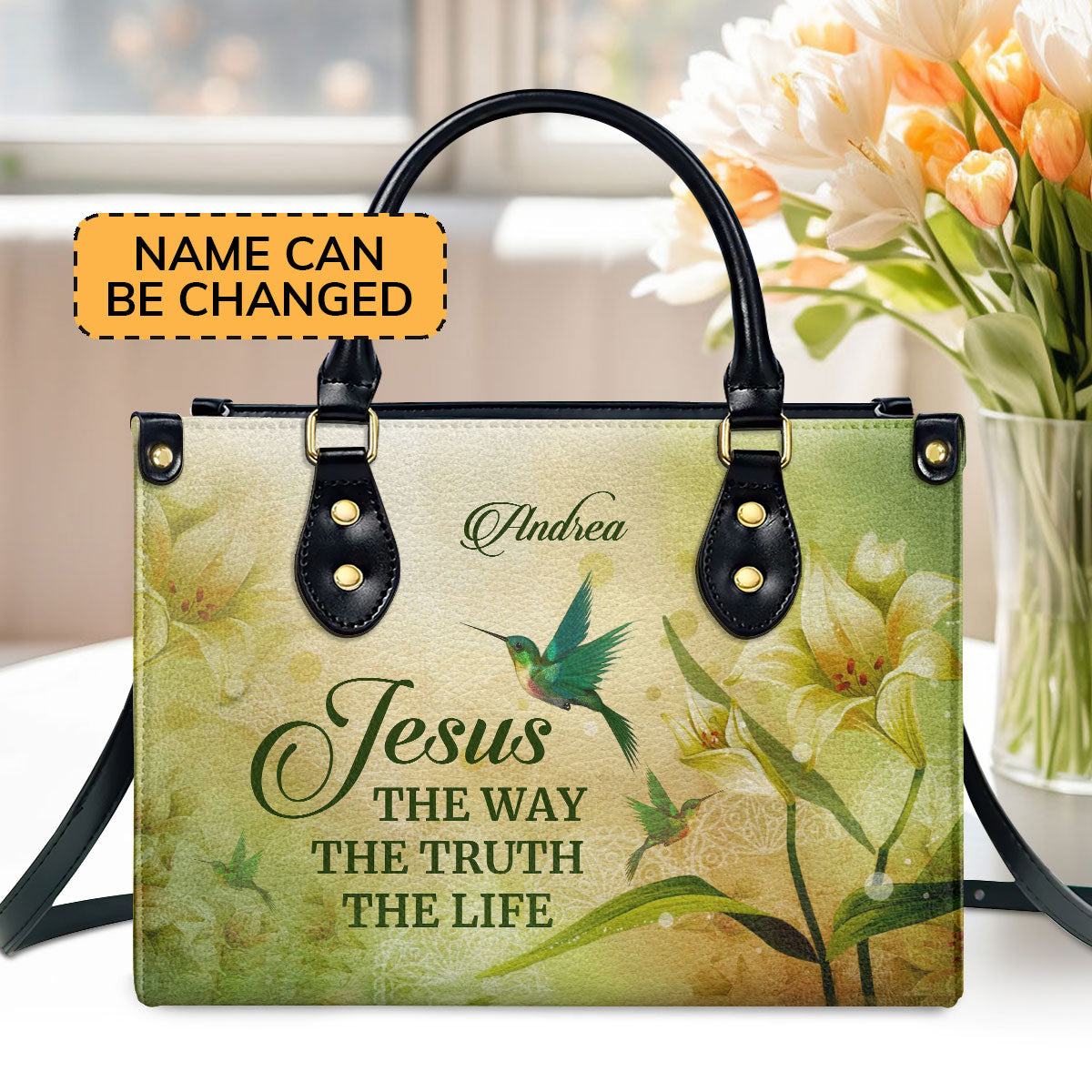 Jesus The Way The Truth The Life - Special Personalized Leather Handbag H06