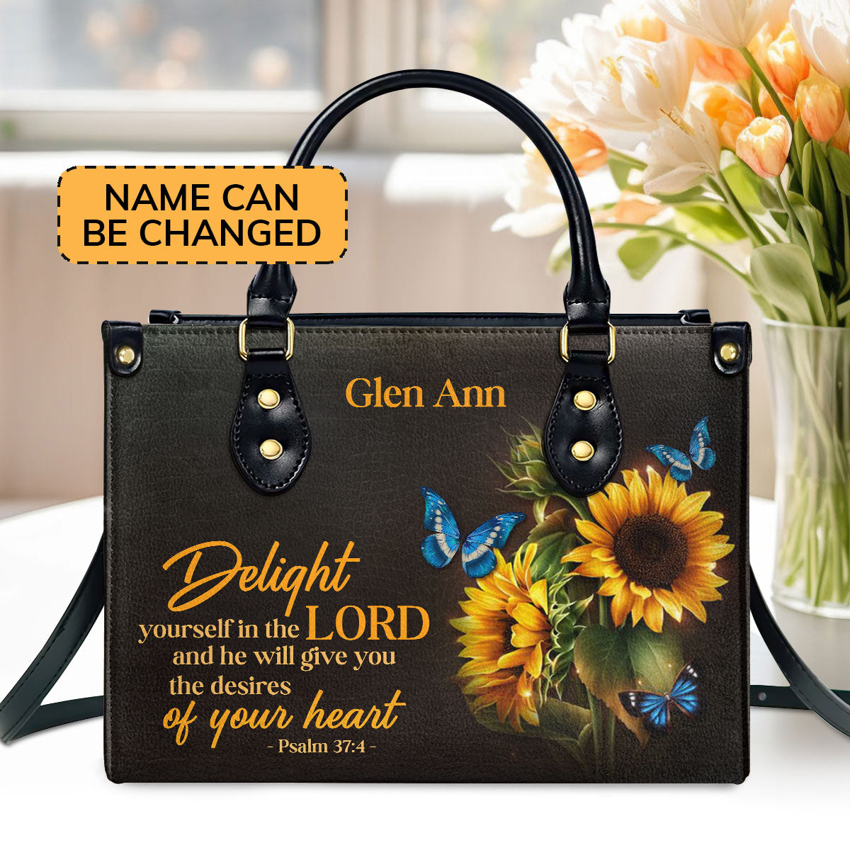 Delight Yourself In The Lord - Awesome Personalized Leather Handbag NUH437